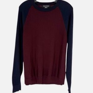 Banana Republic Two-Tone Crewneck Sweater - Burgundy and Navy (UNISEX)